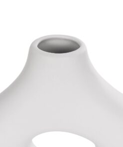 GloboStar® Artificial Garden HORIZON 21253 Διακοσμητικό Κεραμικό Βάζo Λευκό Π18 x Μ6 x Υ15 cm