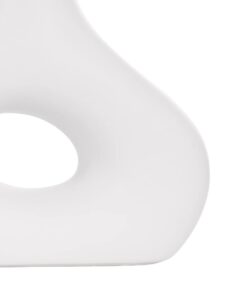 GloboStar® Artificial Garden HORIZON 21253 Διακοσμητικό Κεραμικό Βάζo Λευκό Π18 x Μ6 x Υ15 cm