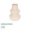 GloboStar® Artificial Garden QUARTZ 21254 Διακοσμητικό Κεραμικό Βάζo Μπεζ Π15 x Μ15 x Υ20 cm