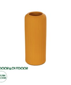 GloboStar® Artificial Garden CANGUU 21255 Διακοσμητικό Κεραμικό Βάζo Πορτοκαλί Π11 x Μ11 x Υ26 cm