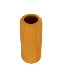 GloboStar® Artificial Garden CANGUU 21255 Διακοσμητικό Κεραμικό Βάζo Πορτοκαλί Π11 x Μ11 x Υ26 cm