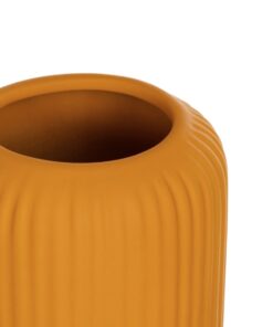GloboStar® Artificial Garden CANGUU 21255 Διακοσμητικό Κεραμικό Βάζo Πορτοκαλί Π11 x Μ11 x Υ26 cm