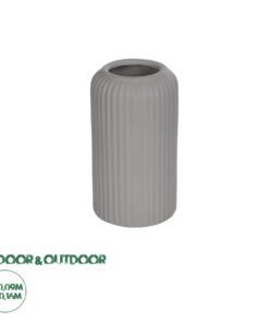 GloboStar® Artificial Garden LOVINA 21257 Διακοσμητικό Κεραμικό Βάζo Γκρι Π9 x Μ9 x Υ16 cm