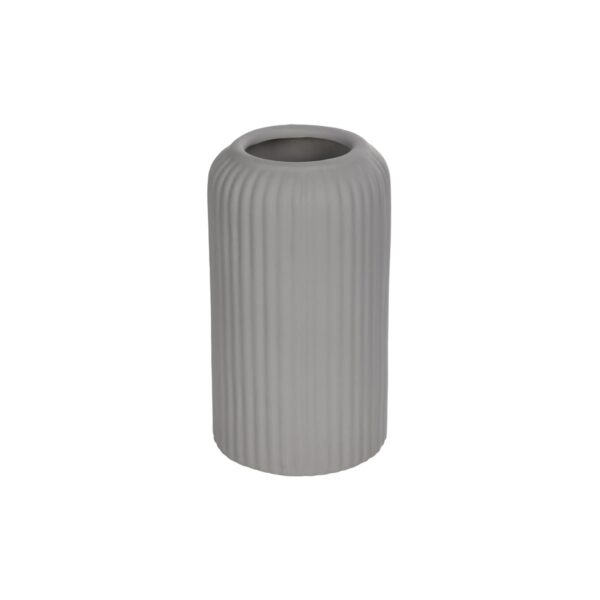 GloboStar® Artificial Garden LOVINA 21257 Διακοσμητικό Κεραμικό Βάζo Γκρι Π9 x Μ9 x Υ16 cm