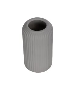 GloboStar® Artificial Garden LOVINA 21257 Διακοσμητικό Κεραμικό Βάζo Γκρι Π9 x Μ9 x Υ16 cm