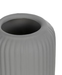 GloboStar® Artificial Garden LOVINA 21257 Διακοσμητικό Κεραμικό Βάζo Γκρι Π9 x Μ9 x Υ16 cm