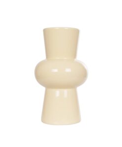 GloboStar® Artificial Garden DESERT 21258 Διακοσμητικό Κεραμικό Βάζo Μπεζ Π14 x Μ14 x Υ25 cm