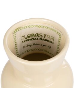 GloboStar® Artificial Garden DESERT 21258 Διακοσμητικό Κεραμικό Βάζo Μπεζ Π14 x Μ14 x Υ25 cm