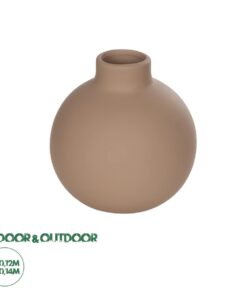 GloboStar® Artificial Garden MAURITIUS 21259 Διακοσμητικό Κεραμικό Βάζo ΚαφέΠ12 x Μ12 x Υ14 cm