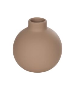 GloboStar® Artificial Garden MAURITIUS 21259 Διακοσμητικό Κεραμικό Βάζo ΚαφέΠ12 x Μ12 x Υ14 cm