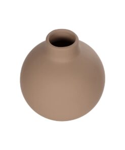 GloboStar® Artificial Garden MAURITIUS 21259 Διακοσμητικό Κεραμικό Βάζo ΚαφέΠ12 x Μ12 x Υ14 cm