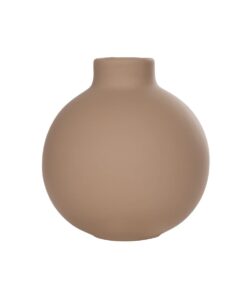 GloboStar® Artificial Garden MAURITIUS 21259 Διακοσμητικό Κεραμικό Βάζo ΚαφέΠ12 x Μ12 x Υ14 cm