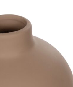 GloboStar® Artificial Garden MAURITIUS 21259 Διακοσμητικό Κεραμικό Βάζo ΚαφέΠ12 x Μ12 x Υ14 cm