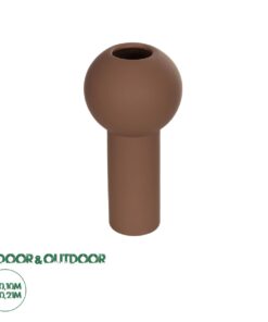 GloboStar® Artificial Garden COSTA RICA 21260 Διακοσμητικό Κεραμικό Βάζo Καφέ Π10 x Μ10 x Υ21cm