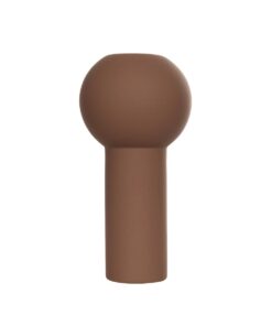 GloboStar® Artificial Garden COSTA RICA 21260 Διακοσμητικό Κεραμικό Βάζo Καφέ Π10 x Μ10 x Υ21cm