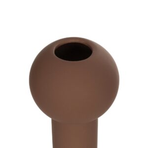 GloboStar® Artificial Garden COSTA RICA 21260 Διακοσμητικό Κεραμικό Βάζo Καφέ Π10 x Μ10 x Υ21cm