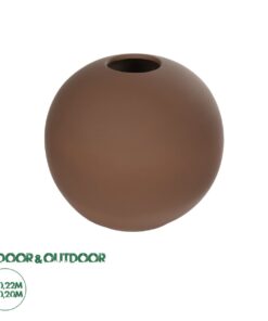 GloboStar® Artificial Garden SANUR 21261 Διακοσμητικό Κεραμικό Βάζo Καφέ Π22 x Μ22 x Υ20cm