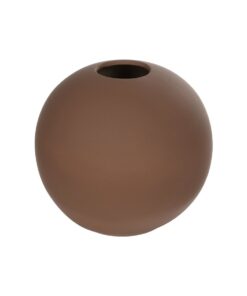 GloboStar® Artificial Garden SANUR 21261 Διακοσμητικό Κεραμικό Βάζo Καφέ Π22 x Μ22 x Υ20cm