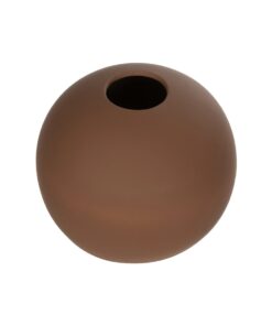 GloboStar® Artificial Garden SANUR 21261 Διακοσμητικό Κεραμικό Βάζo Καφέ Π22 x Μ22 x Υ20cm