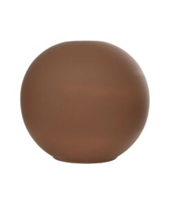 GloboStar® Artificial Garden SANUR 21261 Διακοσμητικό Κεραμικό Βάζo Καφέ Π22 x Μ22 x Υ20cm