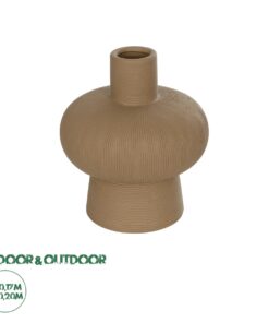 GloboStar® Artificial Garden CORNEOL 21262 Διακοσμητικό Κεραμικό Βάζo Καφέ Π17 x Μ17 x Υ20cm