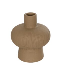 GloboStar® Artificial Garden CORNEOL 21262 Διακοσμητικό Κεραμικό Βάζo Καφέ Π17 x Μ17 x Υ20cm