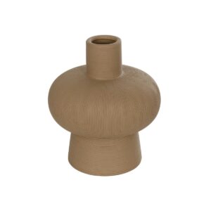 GloboStar® Artificial Garden CORNEOL 21262 Διακοσμητικό Κεραμικό Βάζo Καφέ Π17 x Μ17 x Υ20cm