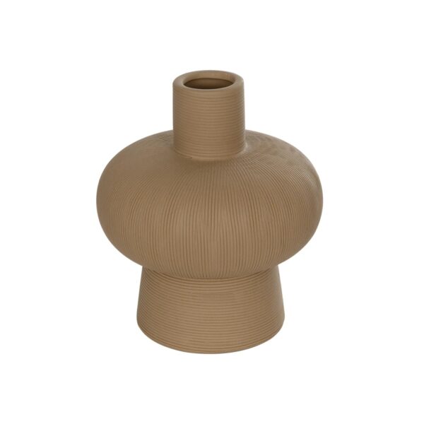 GloboStar® Artificial Garden CORNEOL 21262 Διακοσμητικό Κεραμικό Βάζo Καφέ Π17 x Μ17 x Υ20cm