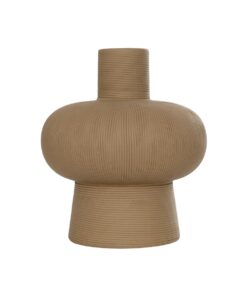 GloboStar® Artificial Garden CORNEOL 21262 Διακοσμητικό Κεραμικό Βάζo Καφέ Π17 x Μ17 x Υ20cm