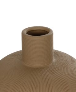 GloboStar® Artificial Garden CORNEOL 21262 Διακοσμητικό Κεραμικό Βάζo Καφέ Π17 x Μ17 x Υ20cm