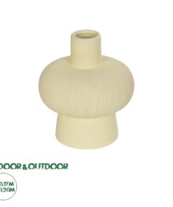 GloboStar® Artificial Garden ICEBERG 21263 Διακοσμητικό Κεραμικό Βάζo Μπεζ Π17 x Μ17 x Υ20cm