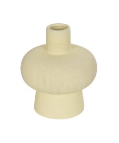 GloboStar® Artificial Garden ICEBERG 21263 Διακοσμητικό Κεραμικό Βάζo Μπεζ Π17 x Μ17 x Υ20cm