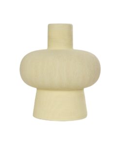 GloboStar® Artificial Garden ICEBERG 21263 Διακοσμητικό Κεραμικό Βάζo Μπεζ Π17 x Μ17 x Υ20cm