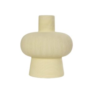 GloboStar® Artificial Garden ICEBERG 21263 Διακοσμητικό Κεραμικό Βάζo Μπεζ Π17 x Μ17 x Υ20cm