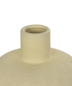 GloboStar® Artificial Garden ICEBERG 21263 Διακοσμητικό Κεραμικό Βάζo Μπεζ Π17 x Μ17 x Υ20cm