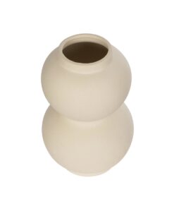 GloboStar® Artificial Garden PEARL 21265 Διακοσμητικό Κεραμικό Βάζo Μπεζ Π13 x Μ13 x Υ21cm