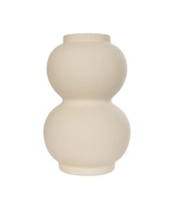 GloboStar® Artificial Garden PEARL 21265 Διακοσμητικό Κεραμικό Βάζo Μπεζ Π13 x Μ13 x Υ21cm