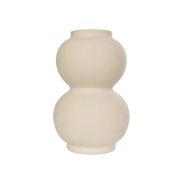 GloboStar® Artificial Garden PEARL 21265 Διακοσμητικό Κεραμικό Βάζo Μπεζ Π13 x Μ13 x Υ21cm