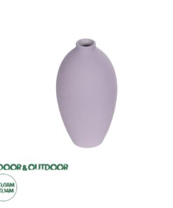 GloboStar® Artificial Garden AMETHYST 21267 Διακοσμητικό Κεραμικό Βάζo Μωβ Π8 x Μ8 x Υ14cm