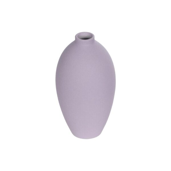 GloboStar® Artificial Garden AMETHYST 21267 Διακοσμητικό Κεραμικό Βάζo Μωβ Π8 x Μ8 x Υ14cm