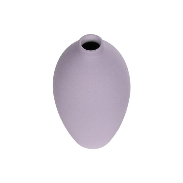 GloboStar® Artificial Garden AMETHYST 21267 Διακοσμητικό Κεραμικό Βάζo Μωβ Π8 x Μ8 x Υ14cm