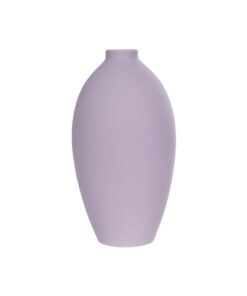 GloboStar® Artificial Garden AMETHYST 21267 Διακοσμητικό Κεραμικό Βάζo Μωβ Π8 x Μ8 x Υ14cm
