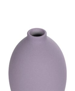 GloboStar® Artificial Garden AMETHYST 21267 Διακοσμητικό Κεραμικό Βάζo Μωβ Π8 x Μ8 x Υ14cm