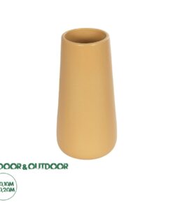 GloboStar® Artificial Garden LEGIAN 21268 Διακοσμητικό Κεραμικό Βάζo Πορτοκαλι Π10 x Μ10 x Υ20cm