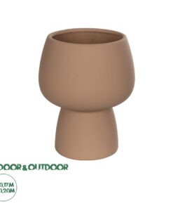 GloboStar® Artificial Garden AMBER 21269 Διακοσμητικό Κεραμικό Βάζo Καφέ Π17 x Μ17 x Υ20cm