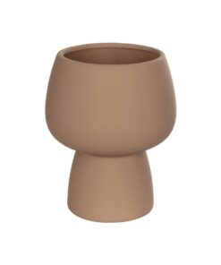 GloboStar® Artificial Garden AMBER 21269 Διακοσμητικό Κεραμικό Βάζo Καφέ Π17 x Μ17 x Υ20cm