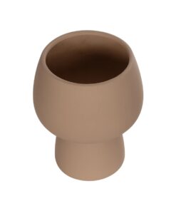 GloboStar® Artificial Garden AMBER 21269 Διακοσμητικό Κεραμικό Βάζo Καφέ Π17 x Μ17 x Υ20cm