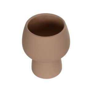 GloboStar® Artificial Garden AMBER 21269 Διακοσμητικό Κεραμικό Βάζo Καφέ Π17 x Μ17 x Υ20cm