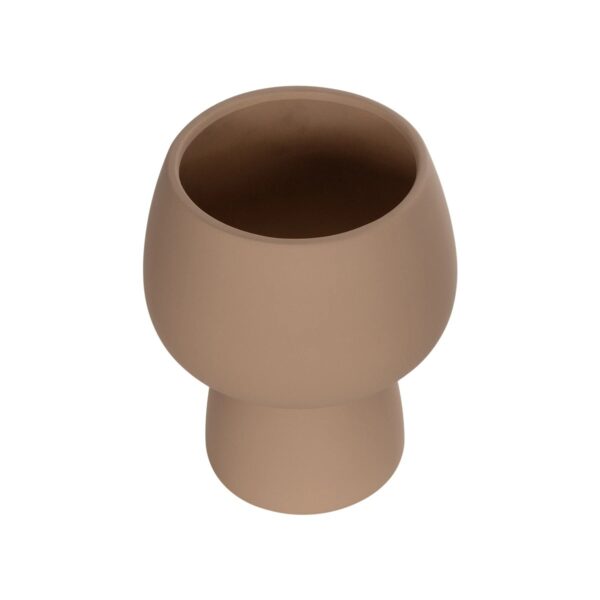 GloboStar® Artificial Garden AMBER 21269 Διακοσμητικό Κεραμικό Βάζo Καφέ Π17 x Μ17 x Υ20cm
