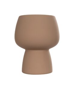 GloboStar® Artificial Garden AMBER 21269 Διακοσμητικό Κεραμικό Βάζo Καφέ Π17 x Μ17 x Υ20cm